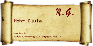 Mohr Gyula névjegykártya