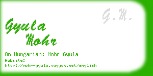 gyula mohr business card